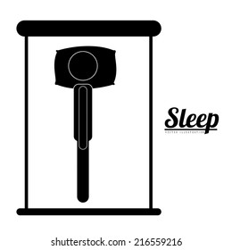 Sleep design over white background, vector illustration