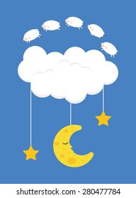 Sleep design over white background, vector illustration.