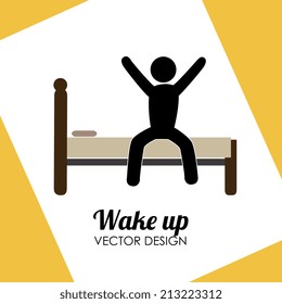 Sleep design over yellow background, vector illustration Sleep design over yellow background, vector illustration
