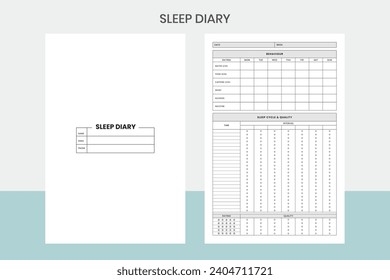 Sleep Diary Kdp Interior  Design