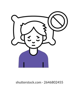 Sleep Difficulty Vector Filled outline illustration style icon. EPS 10 file