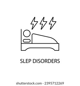 Icono de línea de concepto de trastorno de sueño. Ilustración de elemento simple. Diseño de símbolo de esquema de trastorno de sueño.