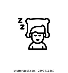 sleep do not disturb outline icon and illustration