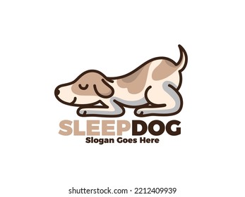 Sleep Dog Animal Pet Logo