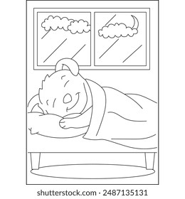 sleep dog coloring book page for kids or grown adults coloring book mindful relaxation activity