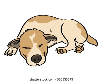 Sleep dog sketchbook style.