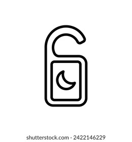 Sleep Door Sign Outline Icon Vector Illustration