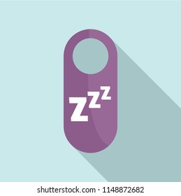Sleep door tag icon. Flat illustration of sleep door tag vector icon for web design