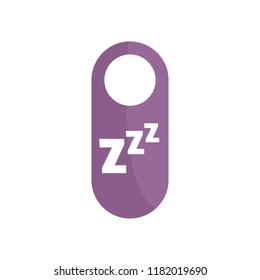 Sleep door tag icon. Flat illustration of sleep door tag vector icon for web design