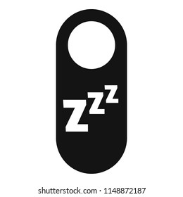 Sleep door tag icon. Simple illustration of sleep door tag vector icon for web design isolated on white background