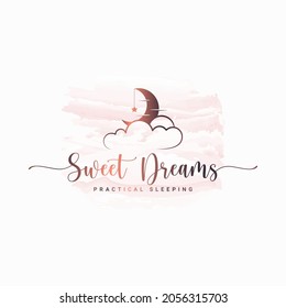 Sleep Dream Logo Watercolor Background