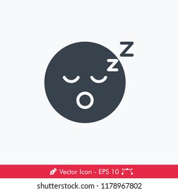 Sleep Emoji (Emoticon) Icon / Vector