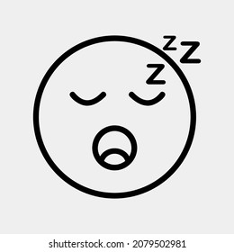 Sleep emoji icon vector illustration in line style, use for website mobile app presentation
