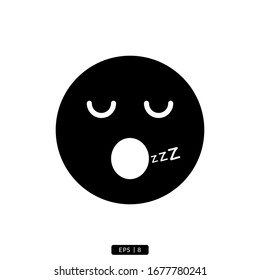sleep emoji icon vector simple design 