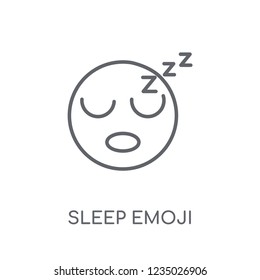 Sleep emoji linear icon. Modern outline Sleep emoji logo concept on white background from Emoji collection. Suitable for use on web apps, mobile apps and print media.