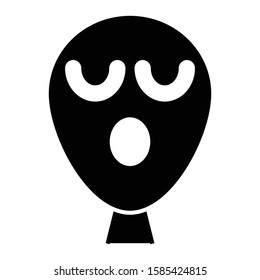 sleep emoticon glyph vector design