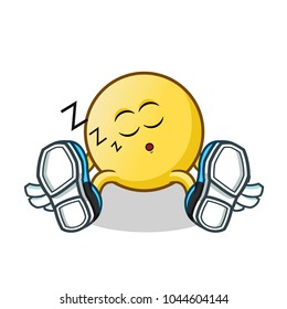 sleep emoticon mascot vector cartoon illustration