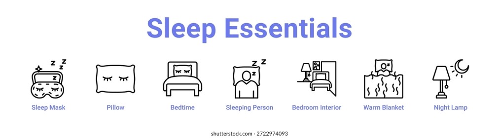Sleep Essentials icon banner and collection