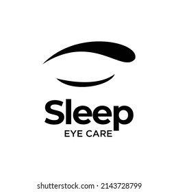 sleep eye care logo, creative abstract eye closed vector