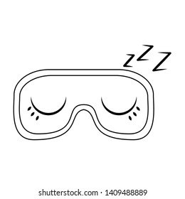 Sleep eyes cap cartoon isolated vector illustration graphic design