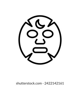 Sleep Face Mask Outline Icon Vector Illustration