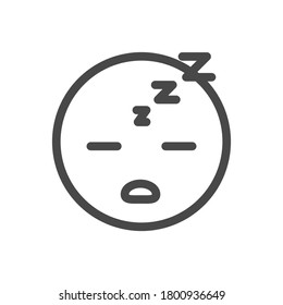 sleep face outline emoji icon