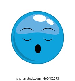 sleep face sphere cartoon expression emotion icon. Isolated and flat illustration. Vector graphic