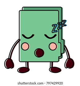 sleep file folder kawaii icon image 