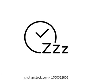 Sleep flat icon. Thin line signs for design logo, visit card, etc. Single high-quality outline symbol for web design or mobile app. Sleep outline pictogram.