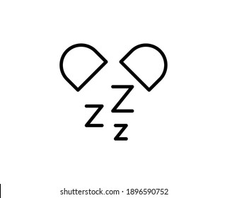 Sleep flat icon. Thin line signs for design logo, visit card, etc. Single high-quality outline symbol for web design or mobile app. Sleep outline pictogram.