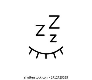 Sleep flat icon. Thin line signs for design logo, visit card, etc. Single high-quality outline symbol for web design or mobile app. Sleep outline pictogram.