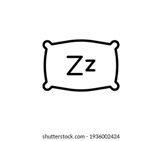 Icono de sueño plano. Señales de línea delgada para el logotipo de diseño, tarjeta de visita, etc. Símbolo de esquema único de alta calidad para diseño web o aplicación móvil. Pictograma del contorno de suspensión.