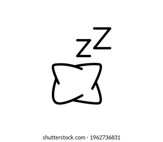Sleep flat icon. Thin line signs for design logo, visit card, etc. Single high-quality outline symbol for web design or mobile app. Sleep outline pictogram.