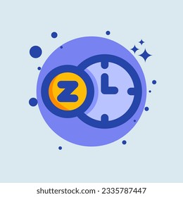 Sleep flat illustration. Bed time signs vector illustration.