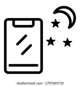 Schlafe Gadget Symbol. Umrissschlafgadget, Vektorsymbol für Webdesign einzeln auf weißem Hintergrund