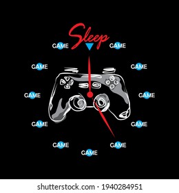 Sleep and games With the game Logo that forms a hint of time, graphic design typograhy - vector illustration