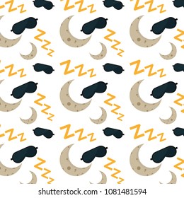 sleep glasses and symbol with moon background