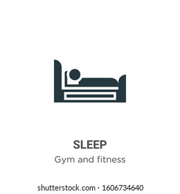 Sleep glyph icon vector on white background. Flat vector sleep icon symbol sign from modern gym and fitness collection for mobile concept and web apps design.