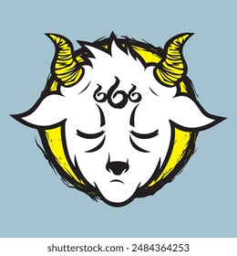 Schlaf Ziege 666 Illustration Vektorgrafik Grafik Tier 