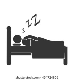 Sleep good in bed, isolated flat icon vector illustration design.