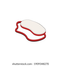 Composición de iconos isométricos con imagen aislada de máscara de dormir con ilustración vectorial de banda elástica
