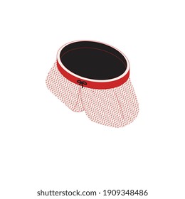 Ikonenkombination der Schlafwaren mit isoliertem Bild der männlichen kurzen Hose, Vektorgrafik