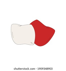 Sleep goods isometric icons composition with pair of soft pillows of different color vector illustration