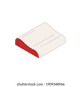 Sleep goods isometric icons composition with isolated image of orthopedic appliance for back vector illustration