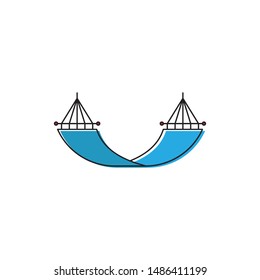 Sleep hammock vector icon symbol isolated on white background