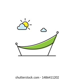Sleep hammock vector icon symbol isolated on white background