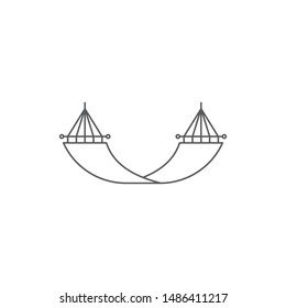 Sleep hammock vector icon symbol isolated on white background