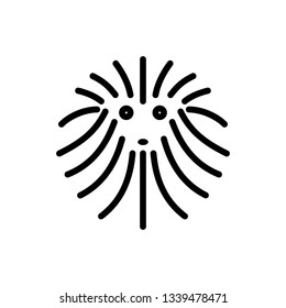 Sleep hedgehog outline icon. vector animal illustration isolated