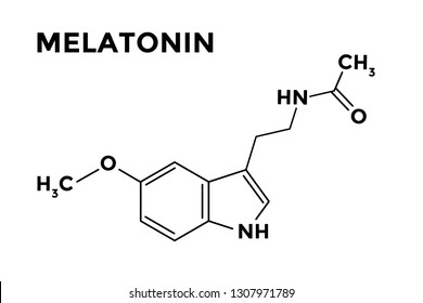 Sleep Hormone Melatonin Structural Formula On White Background