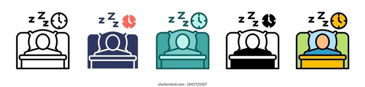 Sleep Hygiene Icon Multiple Vector Illustration